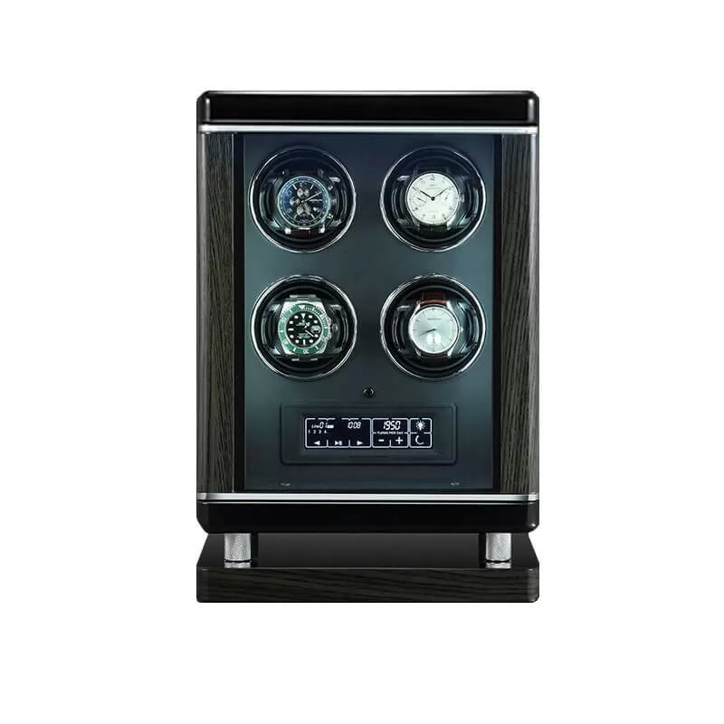 Premium 4 Wooden Automatic Watch Winder Storage Box with LCD Touch Screen