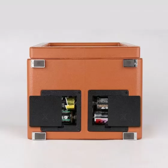 Brown Leather LCD Touch Automatic Quad Watch Winding Machine