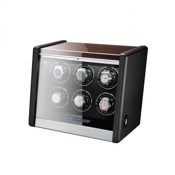 6 Watch Winder in Walnut Wood with Piano Lacquer - Z-Style