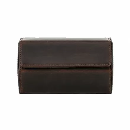 Handmade Hexagon Brown Leather Watch Case — Statement Storage for 2 Watches Overview