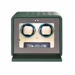 Caja enrolladora Rolex de cuero verde para 2 relojes automáticos
