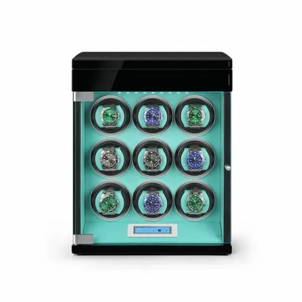 Tiffany blue 9-slot watch winder box with extra storage compartments for automatic watches – Roroos