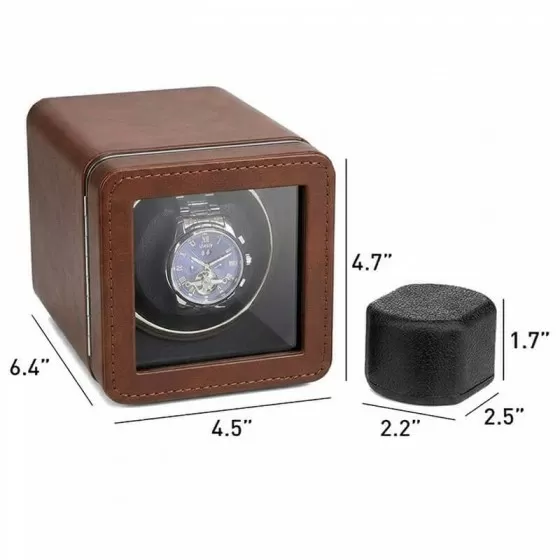 Dimensioni carica orologi singolo Roroos in pelle: 11,5 × 16,2 × 12,5 cm