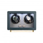 Retro Green Leather Double Watch Winder for Rolex Watches