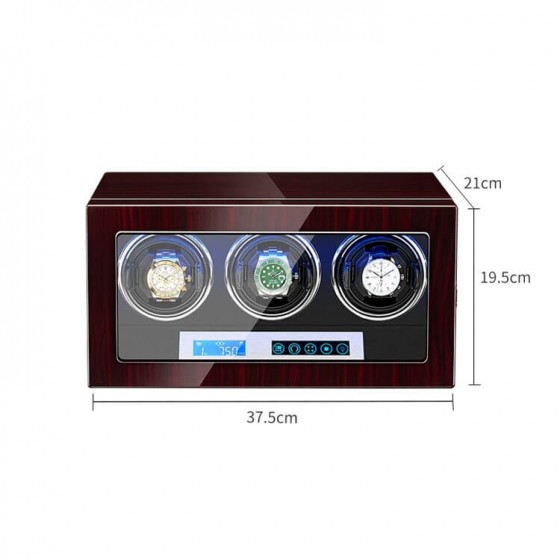 Rebobinador de 3 relojes con pantalla táctil LCD en interior negro