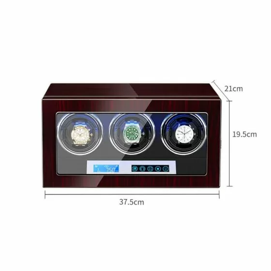 Rebobinador de 3 relojes con pantalla táctil LCD en interior negro
