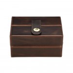 Handmade Brown Leather Watch Case — Stores 2 Mechanical or Automatic Watches