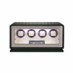 Forest Green Leather Luxury 4-Watch Winder for Rolex