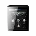 9 Watch Winder Box with 5 Extra Storage in Striped Ebony Wood