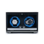 Carbon Fiber Double Watch Winder with Floating LED — Two Independent Winding Programs, USB-C