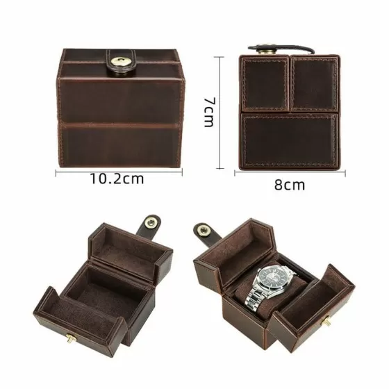 Handmade leather watch case 2 slots — gift for mechanical watch collectors UK