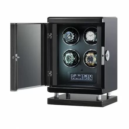 Premium 4 Aufbewahrungsbox für automatische Uhrenbeweger aus Holz mit LCD-Touchscreen Übersicht