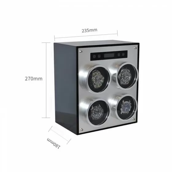 Devanadera de reloj de metal cuádruple con tapa - Fibra de carbono