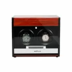 Touch Screen Double Watch Winder with Drawer in Walnut Wood