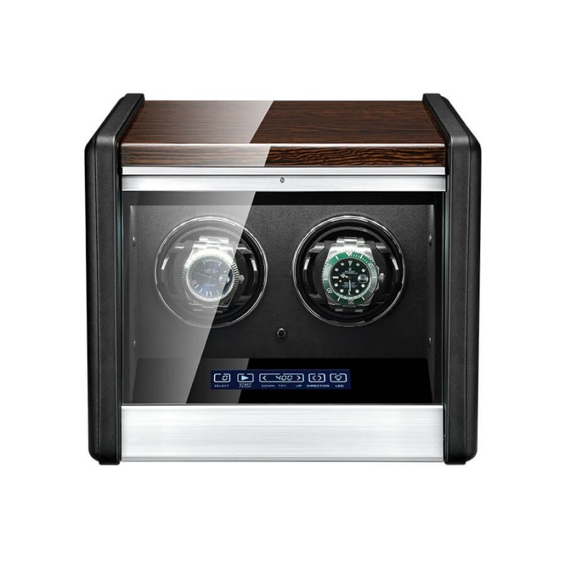 2 Watch Winder in Walnut Wood with Piano Lacquer - Z-Style