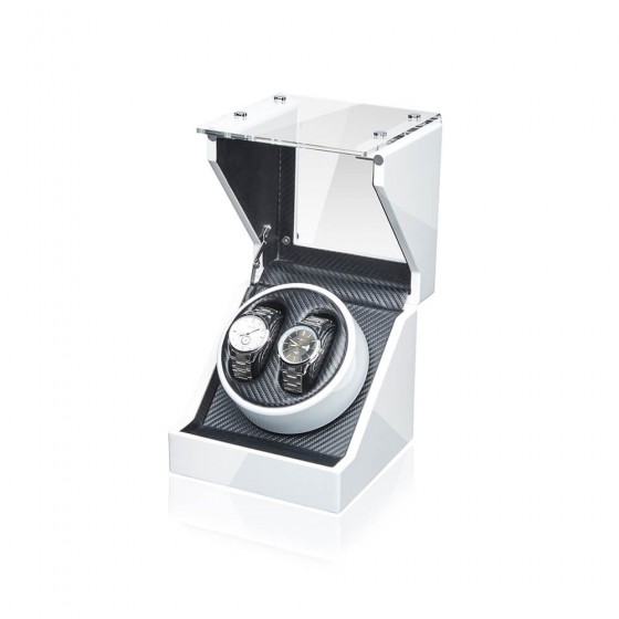 Boîte à Montres Rotative pour 2 Montres Automatiques - Blanc