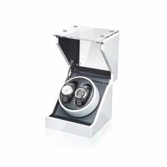 Boîte à Montres Rotative pour 2 Montres Automatiques - Blanc