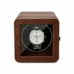 Single Automatic Watch Winder in Mahogany Leather