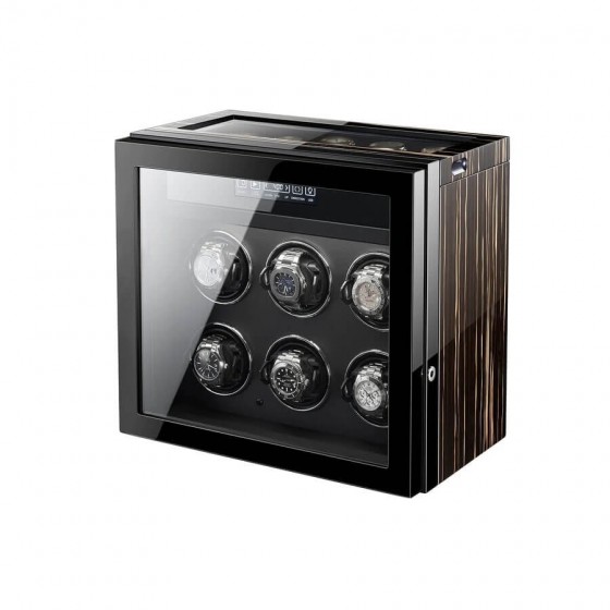 Side view of 6-slot automatic watch winder with 5-slot storage
