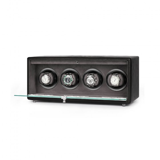 Interno del carica orologi automatici Roroos per 4 orologi con luce LED
