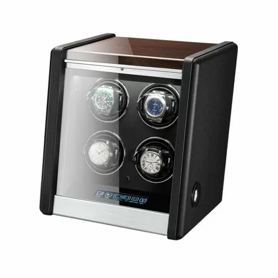 4 Watch Winder in Walnut Wood with Piano Lacquer - Z-Style