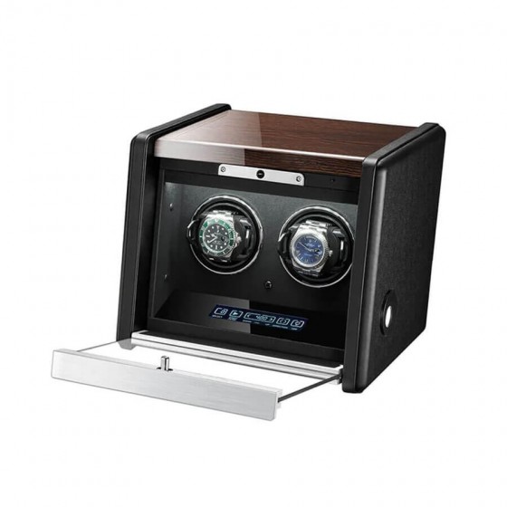 2 Watch Winder in Walnut Wood with Piano Lacquer - Z-Style