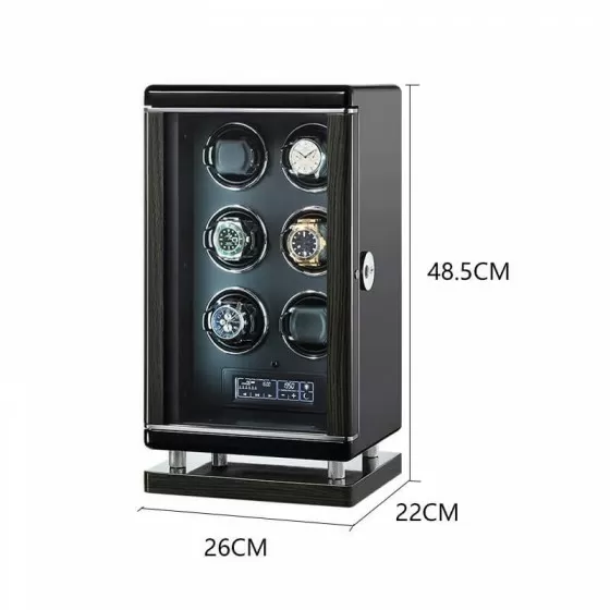 La meilleure boîte de rangement de remontoir de montre automatique en bois de la conception 6 avec écran tactile LCD