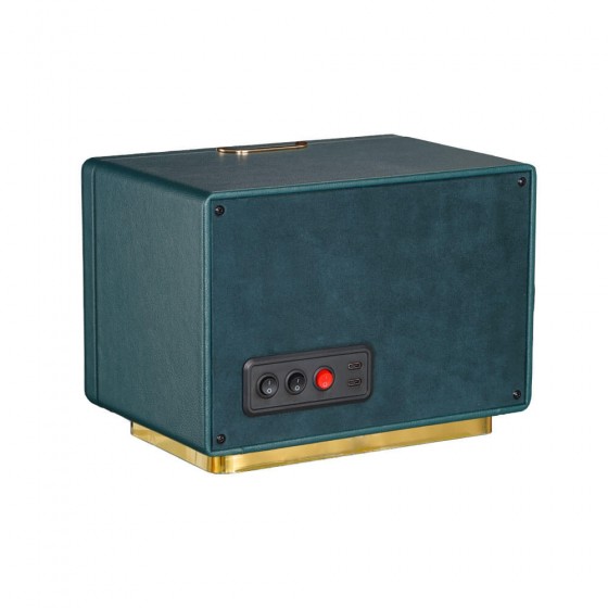 Green leather watch winder interior — grey cushion slots for Rolex Submariner and Datejust