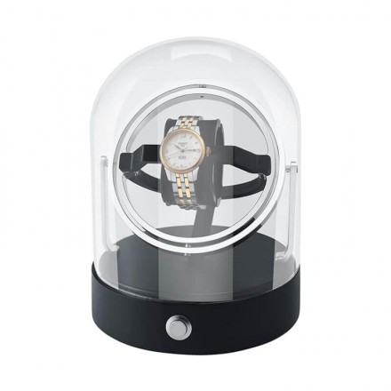 Silver gyroscopic orbital watch winder — Astronomy series single automatic watch winder front view