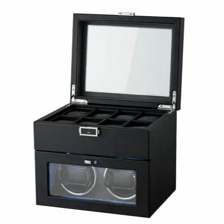 Roroos watch winder and storage box closed exterior view with lock Overview