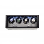 Black Leather Watch Winder Case for 4 Watches