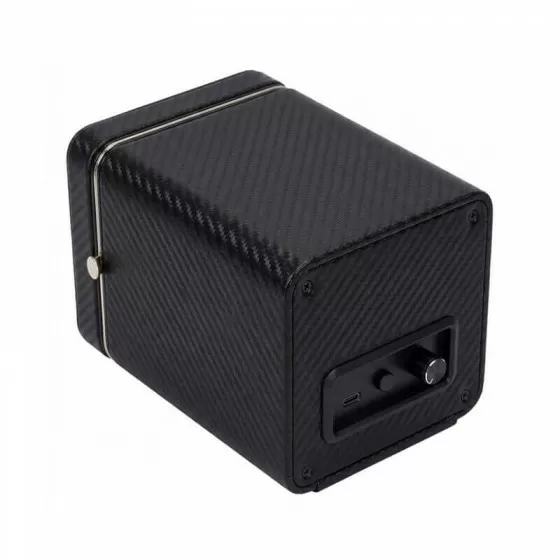 Roroos carbon fiber single watch winder box - back view