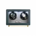 Caja de Cuerda para Rolex de Cuero Verde Retro para 2 Relojes