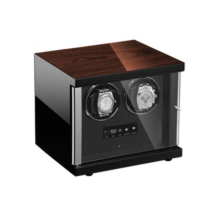 Roroos Double Watch Winder with Touch Control and Black Interior — Wind 2 Automatic Watches Silently Overview