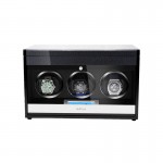 Luxury Handmade Carbon Fibre 3 Watch Winder Box with Drawer