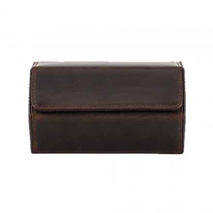Handmade Hexagon Brown Leather Watch Case — 2 Watches, Distinctive Design Overview
