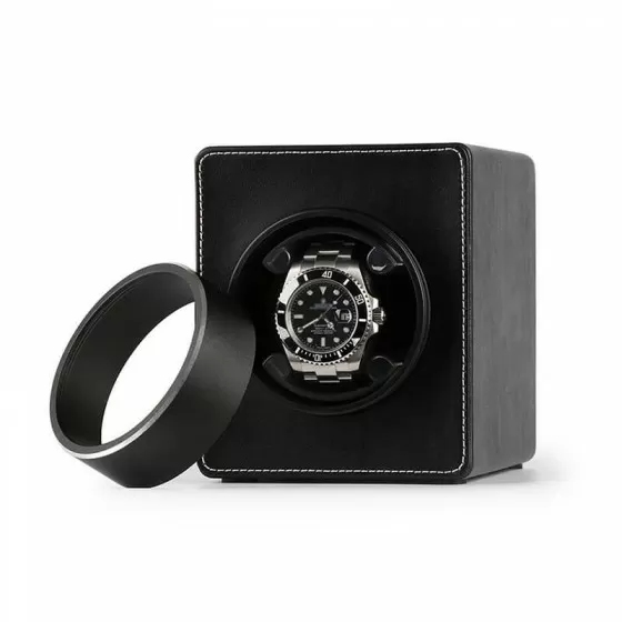 Finitura pelle PU nera avvolgitore singolo automatico – porta orologi elegante ROROOS