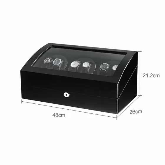 Remontoir de montre automatique noir six avec 7 espaces de stockage supplémentaires