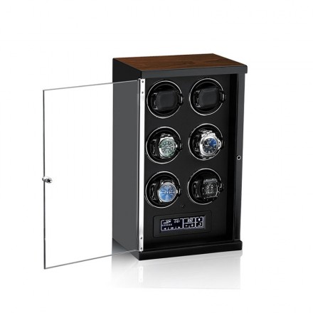 Remontoir de montre automatique à commande tactile avec 6 fentes - Intérieur noir Vue d'ensemble