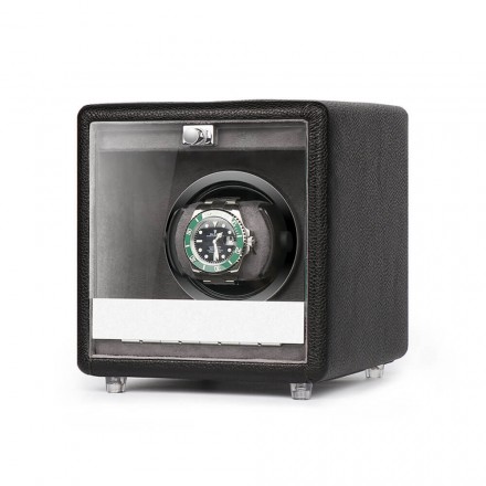 Roroos classic leather single automatic watch winder in premium leatherette finish with glass window Overview