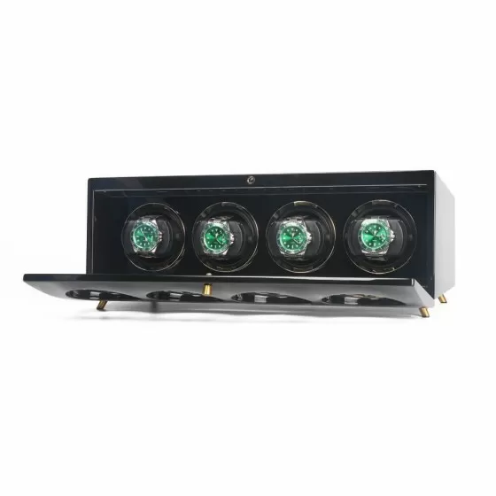Holz Watch Winder für 4 Automatikuhren – kompatibel mit Rolex, Omega, TAG Heuer