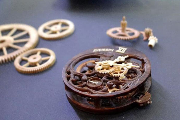 wooden necklace watch