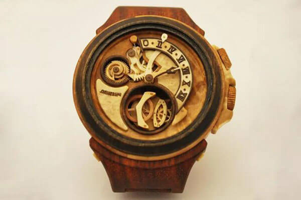 wooden flyback tourbillon watch