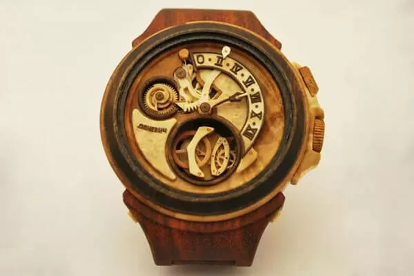 wooden flyback tourbillon watch