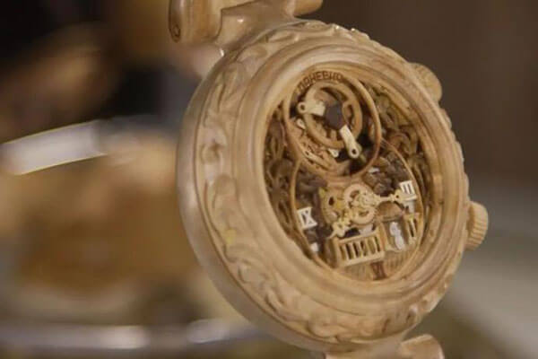wooden tourbillon watch
