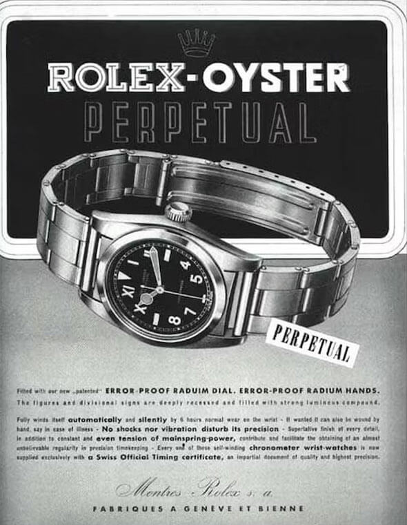Rolex watch advertisement