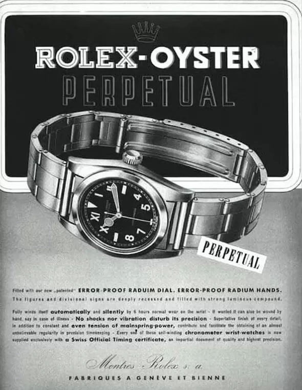 Rolex watch advertisement