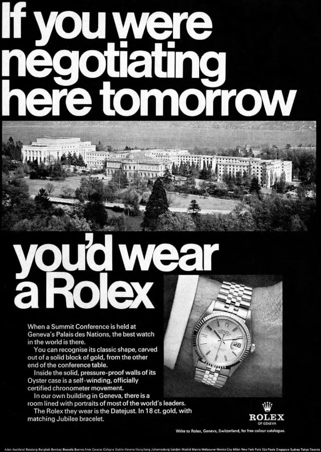 Rolex watch advertisement