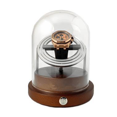 Wooden Gyroscope Orbit Watch Winder Display Box - Gold - Astronomy V5