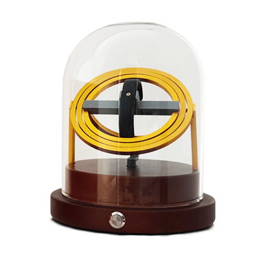 Wooden Gyroscope Orbit Watch Winder Box - Silver - Astronomy V5